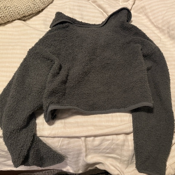 Skims Cozy Cropped Half Zip Pullover - Picture 5 of 6